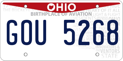 OH license plate GOU5268
