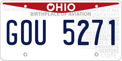 OH license plate GOU5271