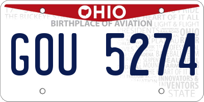 OH license plate GOU5274