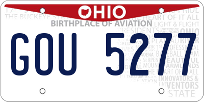 OH license plate GOU5277