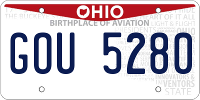 OH license plate GOU5280
