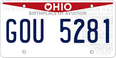 OH license plate GOU5281