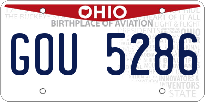 OH license plate GOU5286
