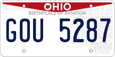 OH license plate GOU5287