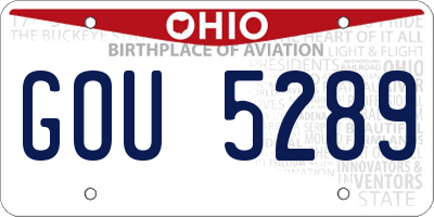 OH license plate GOU5289