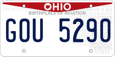 OH license plate GOU5290