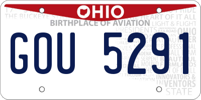 OH license plate GOU5291
