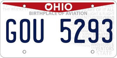OH license plate GOU5293