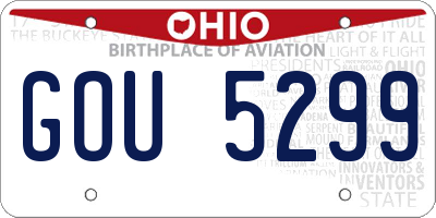 OH license plate GOU5299
