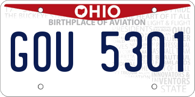 OH license plate GOU5301