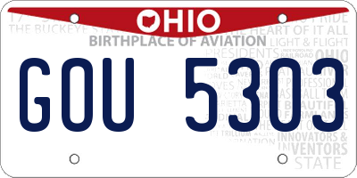 OH license plate GOU5303