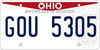 OH license plate GOU5305