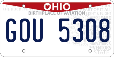 OH license plate GOU5308