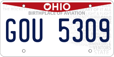 OH license plate GOU5309