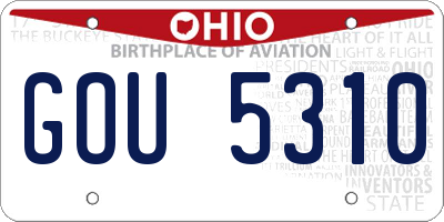 OH license plate GOU5310