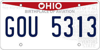 OH license plate GOU5313