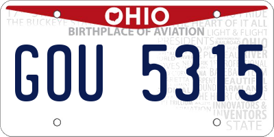 OH license plate GOU5315