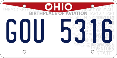 OH license plate GOU5316