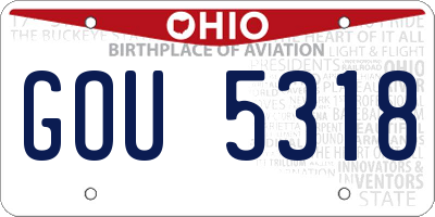 OH license plate GOU5318