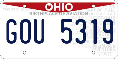OH license plate GOU5319