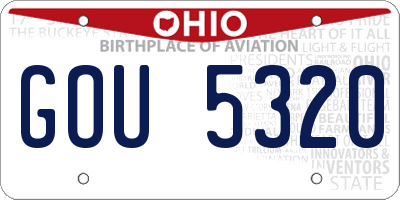 OH license plate GOU5320