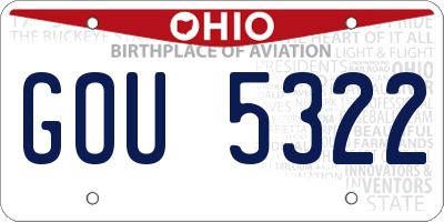 OH license plate GOU5322