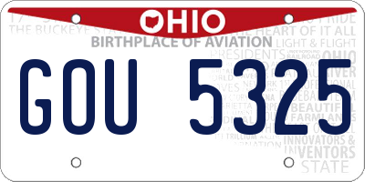 OH license plate GOU5325