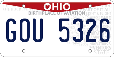OH license plate GOU5326