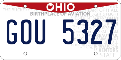 OH license plate GOU5327