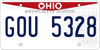 OH license plate GOU5328