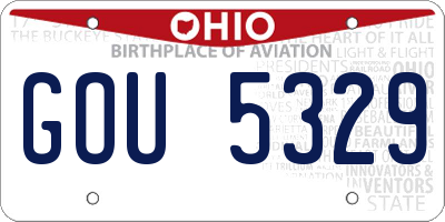 OH license plate GOU5329