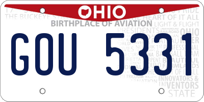 OH license plate GOU5331