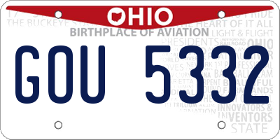 OH license plate GOU5332