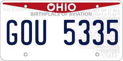 OH license plate GOU5335