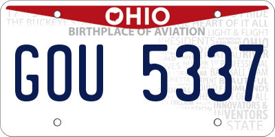 OH license plate GOU5337