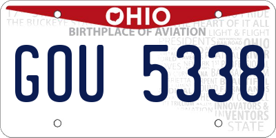 OH license plate GOU5338