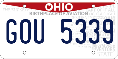 OH license plate GOU5339