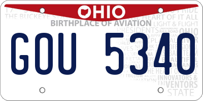 OH license plate GOU5340
