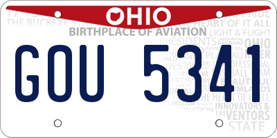 OH license plate GOU5341