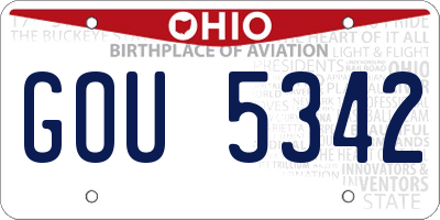 OH license plate GOU5342