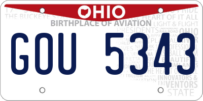 OH license plate GOU5343
