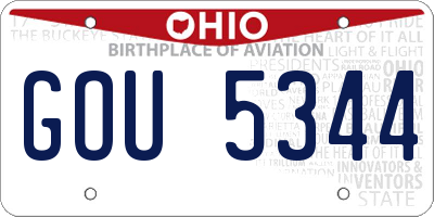 OH license plate GOU5344