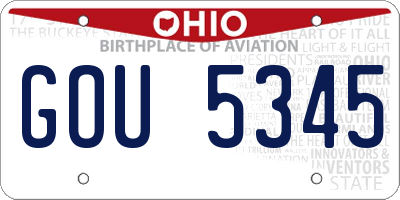 OH license plate GOU5345