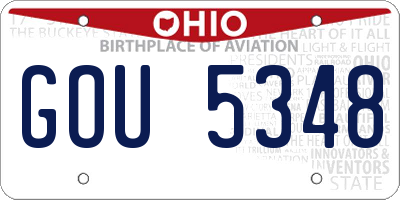 OH license plate GOU5348