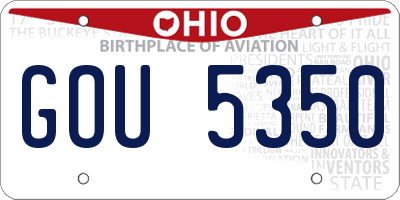 OH license plate GOU5350