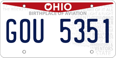 OH license plate GOU5351