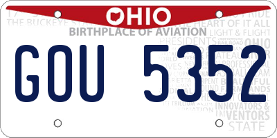 OH license plate GOU5352