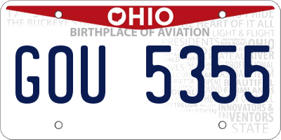 OH license plate GOU5355