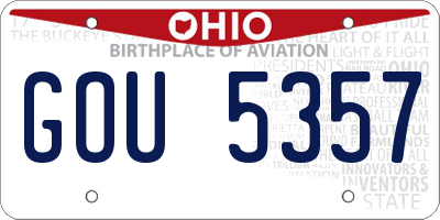OH license plate GOU5357