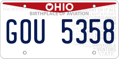 OH license plate GOU5358